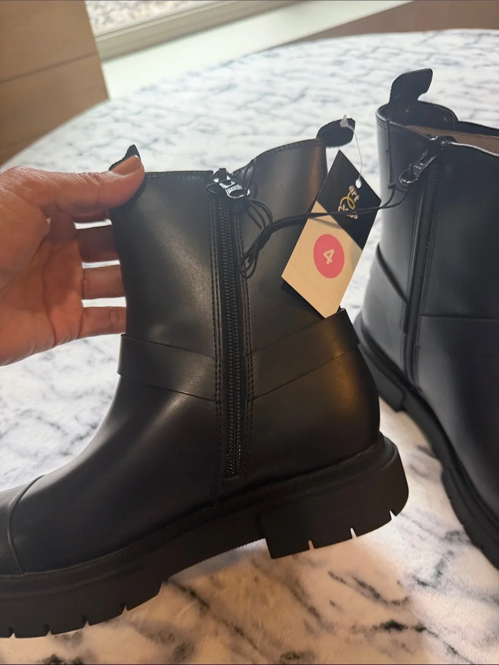 Art Class Big Girls Crosby Harness Moto Boots - Black Sise 4.